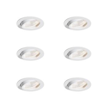 6 darabos süllyesztett spotlámpa szett fehér 9,5 cm LED-del 1300 lm dimmelhető IP23 - Gaius kép
