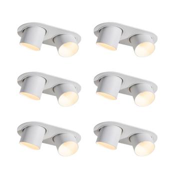 6 darabos süllyesztett spotlámpa szett fehér GU10 50mm 2-fényű - Installa kép
