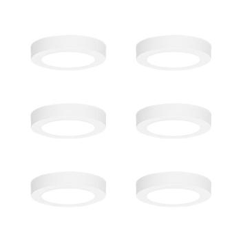 6 darabos süllyesztett vagy felületre szerelt spotlámpa készlet fehér 14 cm LED-del, 3 fokozatú Dim to Warm - Trans kép