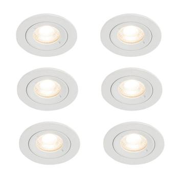 6 db fehér, kerek GU10-es beépíthető spotlámpa szett (50 mm, IP44) - Xena kép