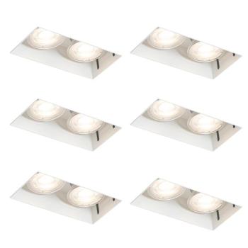 6 db-os beépíthető spotlámpa szett fehér GU10 50 mm 2 fényű, szegély nélküli - Oneon kép