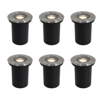 6 db-os készlet modern kültéri talajszpot acélból 35 mm állítható IP65 - Delux kép