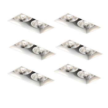 6 db-os süllyesztett spotlámpa szett fehér GU10 70 mm 2 fényű, szegély nélküli - Oneon kép
