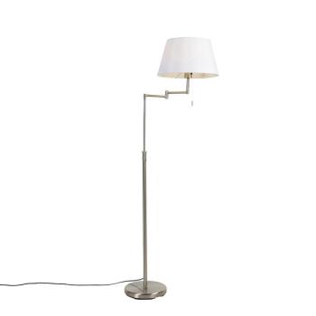 Acél állólámpa fehér szövetbúrával és állítható karral - Ladas Deluxe kép