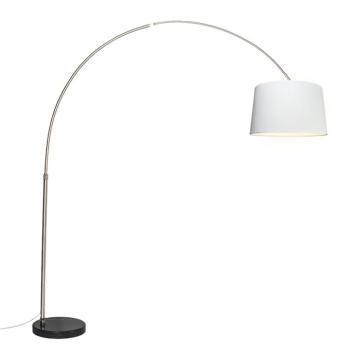Acél ívlámpa fehér textilbúrával 45 cm - XXL kép
