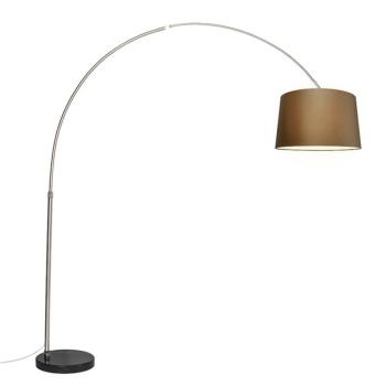 Acél ívlámpás barna textilbúrával 45 cm - XXL kép