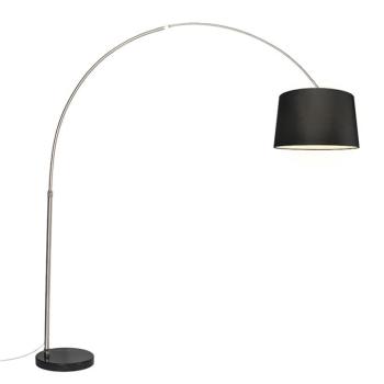 Acél ívlámpát szövet árnyékolóval fekete 45 cm - XXL kép