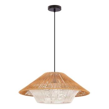  AFRICA függőlámpa kábellel 1xE27/40W/230V, átm. 50 cm, barna/krémszínű  kép