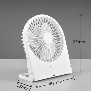 Akkus asztali ventilátor Breezy, fehér, csendes kép
