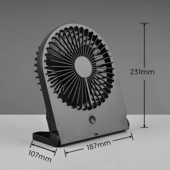 Akkus asztali ventilátor Breezy, fekete, csendes kép