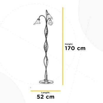 Alga állólámpa, 3-lámpás, vas, üveg, Florentine kép