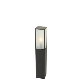 Álló kültéri lámpa fekete bordázott üveggel 80 cm IP44 - Charlois kép