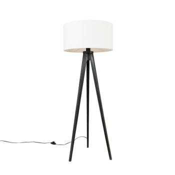 Állólámpa állvány fekete árnyékolóval fehér 50 cm - Tripod Classic kép