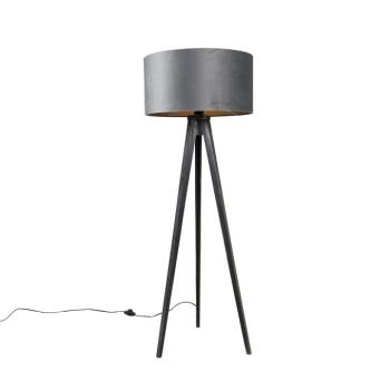 Állólámpa állvány fekete szürke árnyékolóval 50 cm - Tripod Classic kép