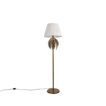 Állólámpa arany 145 cm redőzött árnyékolóval fehér 45 cm - Botanica kép