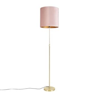 Állólámpa arany/bronz rózsaszín bársony búrával 40/40 cm - Parte kép
