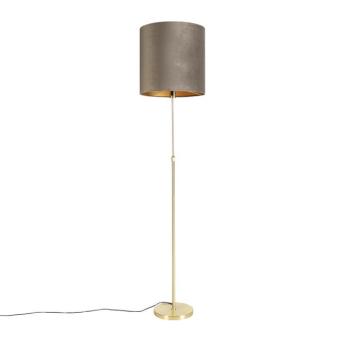 Állólámpa arany/bronz színű, taupe bársony árnyékolóval 40/40 cm - Parte kép
