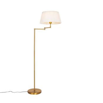 Állólámpa bronz fehér redős árnyékolóval és állítható karral - Ladas Deluxe kép