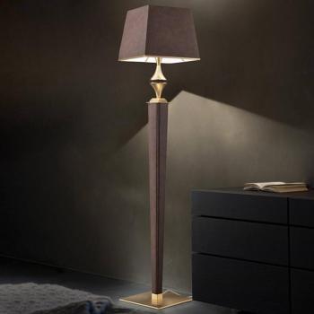 Állólámpa Darshan barna bőrborítással kép