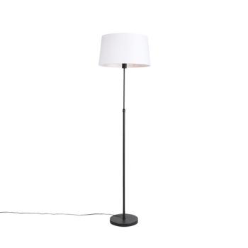 Állólámpa fekete fehér vászonbúrával, 45 cm állítható - Parte kép