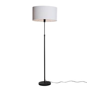 Állólámpa fekete ovális fehér lenvászon lámpabúrával 50 cm - Parte kép