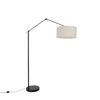 Állólámpa fekete világos szürke árnyékolóval, 50 cm állítható - Editor kép