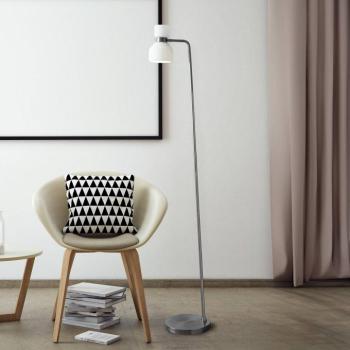 Állólámpa Fifty, acél színű, opálfehér üveg, állítható kép