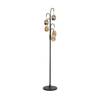Állólámpa Golden Egg fekete/borostyán 165 cm 5 lámpa fém/üveg kép
