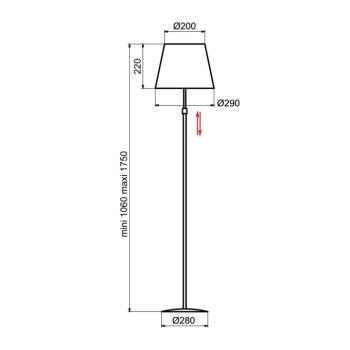 Aluminor Store álló lámpa, króm/fekete kép