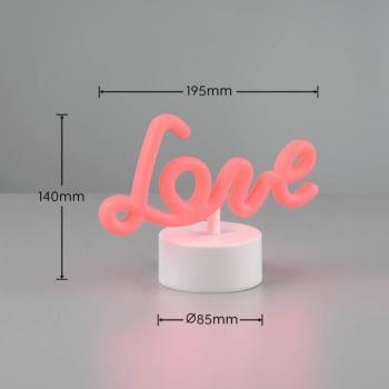 Amor LED asztali lámpa, fehér, műanyag, akkumulátor, USB kép