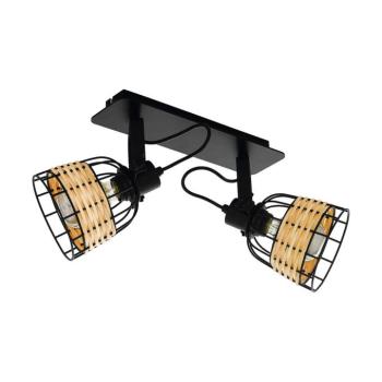 Anwick 1 mennyezeti spotlámpa, acél/rattan, 2izzó kép