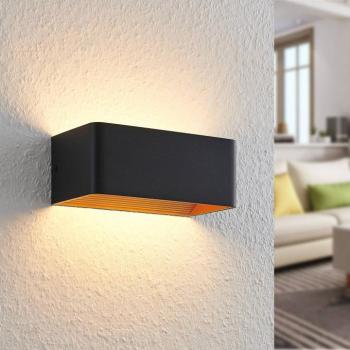 Arcchio LED fali lámpa Karam, 20 cm, fekete, fém, fel/le, fém, fel/le kép