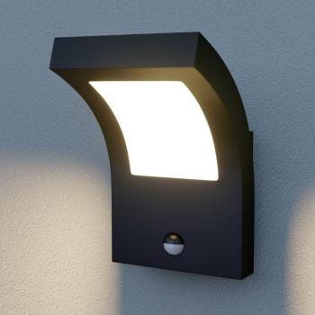 Arcchio LED kültéri fali lámpa Advik, antracit, IP54, érzékelővel kép