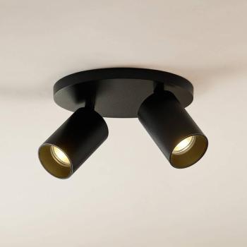 Arcchio spotlámpa Brinja, fekete, kerek, Ø 6 cm, 2 izzós, GU10 kép
