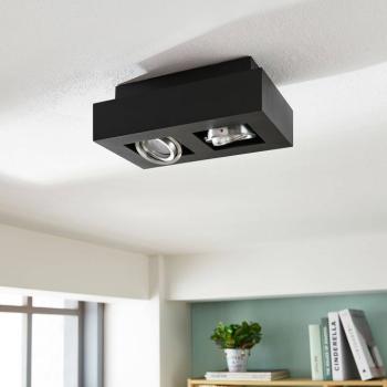 Arcchio spotlámpa Vince, 25 cm, fekete, fém, GU10 kép