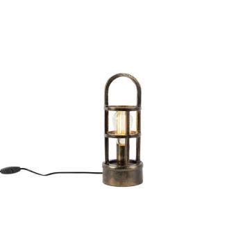 Art Deco asztali lámpa bronz 35 cm - Kevie kép