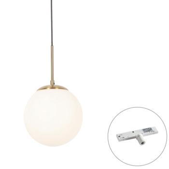 Art Deco függőlámpa arany színben, opálüveggel, fehér 1 fázisú sínadapterrel - Slimline Flore kép