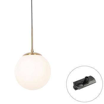 Art Deco függőlámpa arany színben, opálüveggel, fekete sínadapterrel, 1 fázisú - Iconic Flore kép