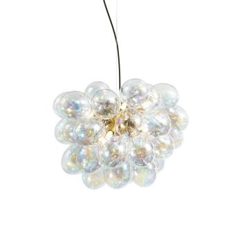Art Deco függőlámpa arany színben, szivárványos üveggel, 50 cm, 8-as - Uvas kép