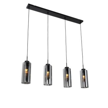 Art Deco függőlámpa fekete füstüveggel 4-lámpás - Laura kép