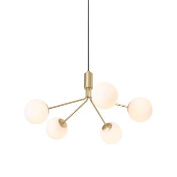 Art Deco lógólámpa arany opál üveggel 5-lámpás - Coby kép