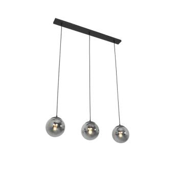 Art Deco lógólámpa fekete és füstüveggel 3-lámpás - Pallon kép