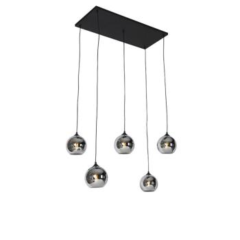 Art Deco lógólámpa fekete füstüveggel 5-lámpás - Wallace kép