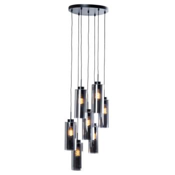 Art Deco lógólámpa fekete füstüveggel 7 lámpás - Laura kép