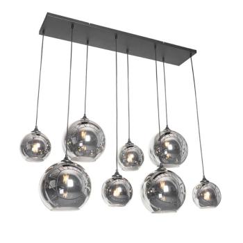 Art Deco lógólámpa fekete füstüveggel 8-lámpás - Sandra kép