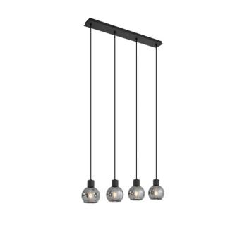 Art Deco lógólámpa fekete füstüveggel, hosszúkás, 4-lámpás - Vidro kép
