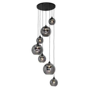Art Deco lógólámpa fekete füstüveggel, kerek, 7 lámpás - Sandra kép