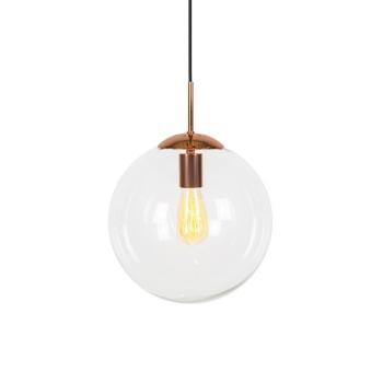 Art Deco lógólámpa réz tiszta üveggel 30 cm - Ball 30 kép