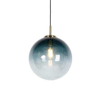 Art Deco lógólámpa rézzel és óceánkék üveggel 33 cm - Pallon kép