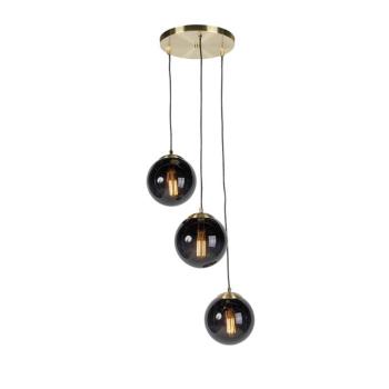Art Deco medál arany fekete üveggel 3-lámpás - Pallon kép